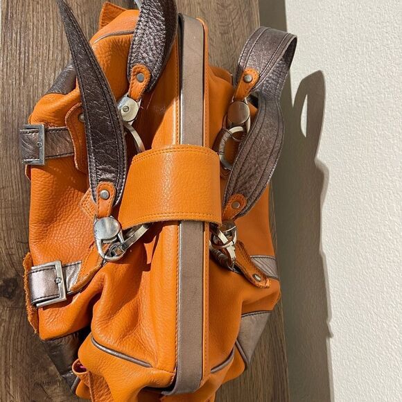 Gustto Orange and Silver Women's Handbag - Picture 4 of 8
